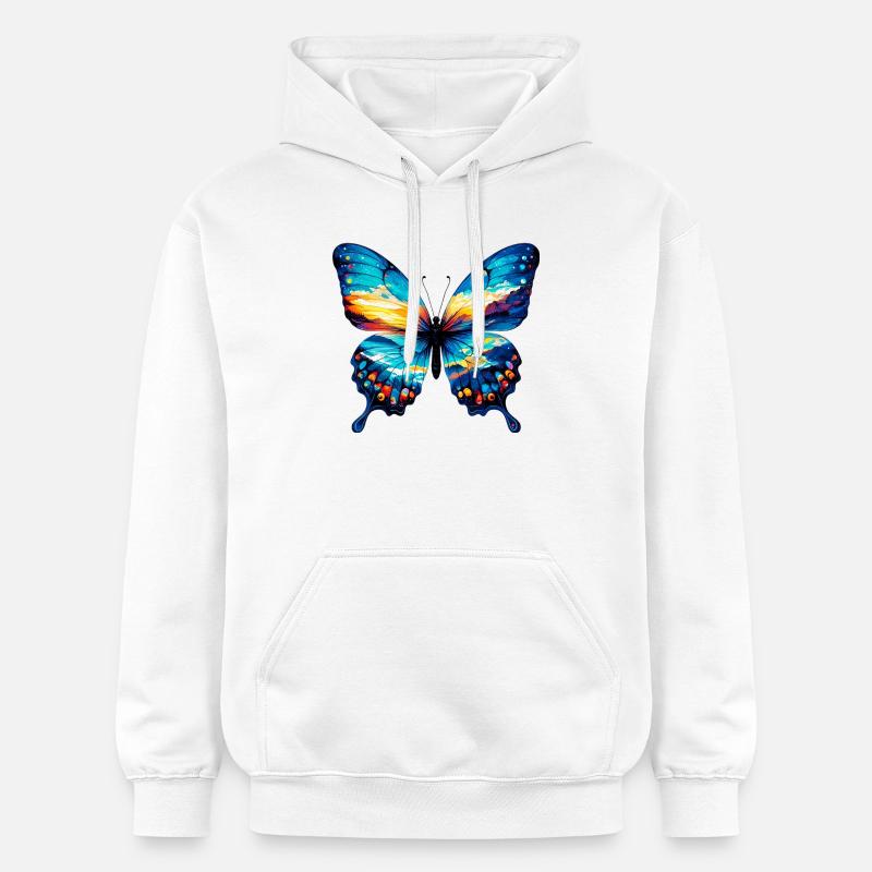 Papillon - Sweat à capuche Softstyle® Gildan Unisexe - blanc