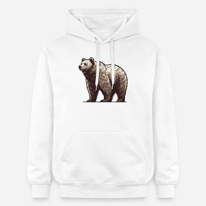 Grizzly - Sweat à capuche Softstyle® Gildan Unisexe - blanc