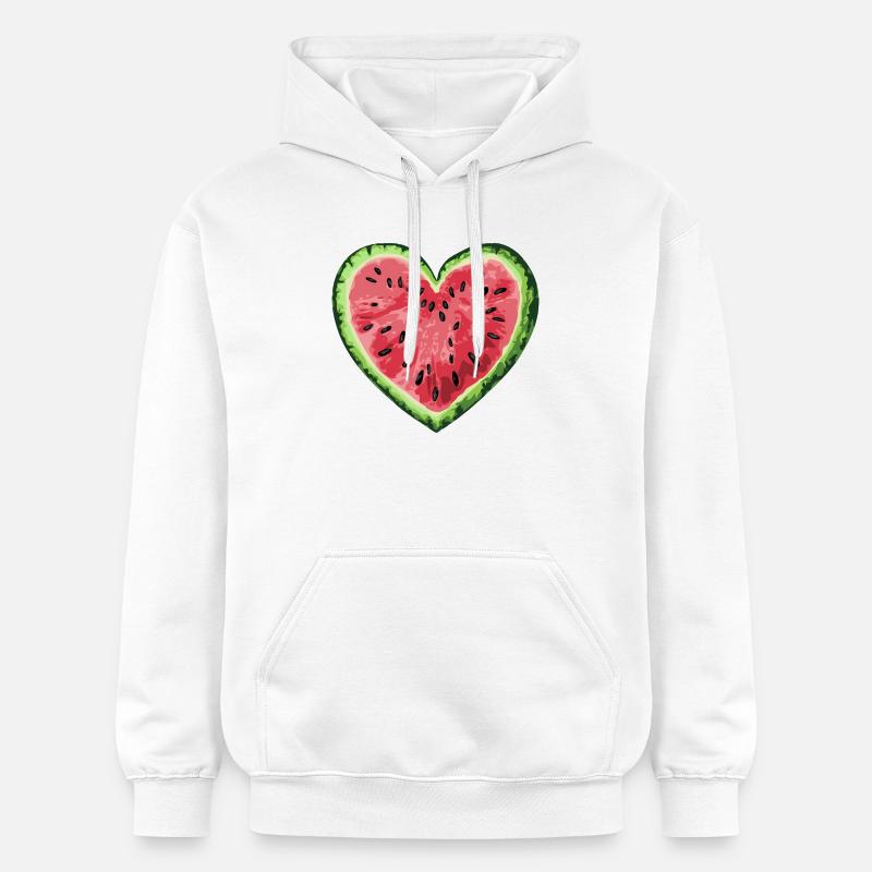 Aquarelle de pastèque pour les gourmands - Sweat à capuche Softstyle® Gildan Unisexe - blanc