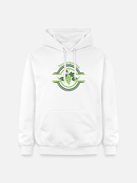 Burgundy vine logo with snails - Gildan Unisex Softstyle® Midweight Hoodie - white