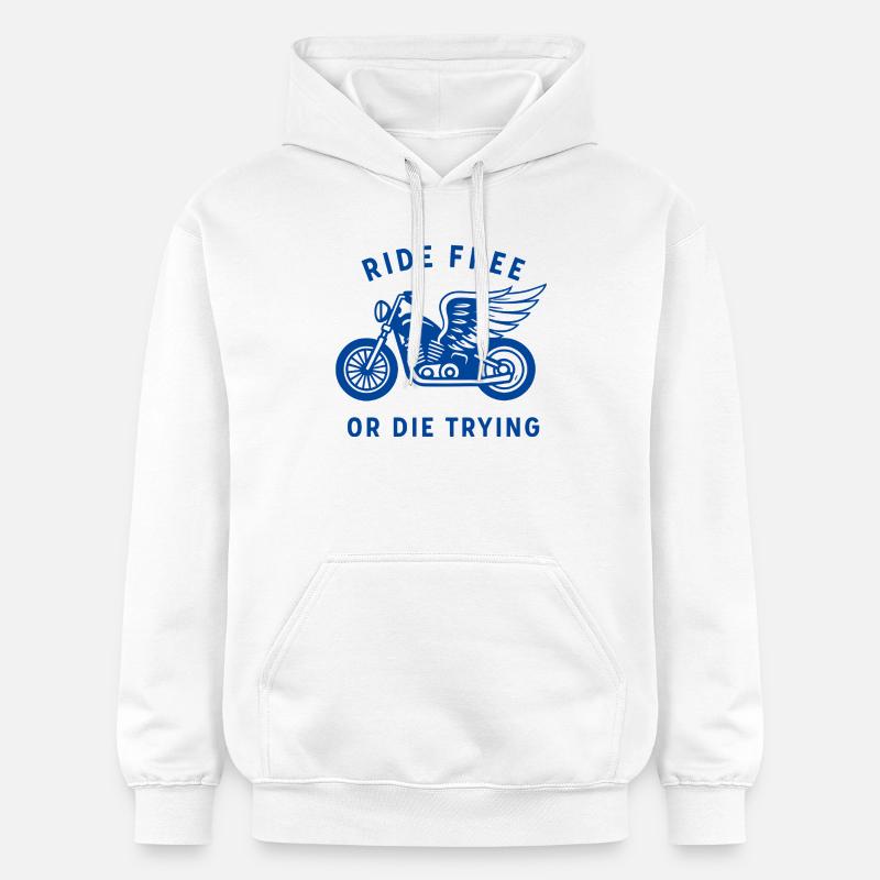 Balade à vélo ailée design gratuit - Sweat à capuche Softstyle® Gildan Unisexe - blanc