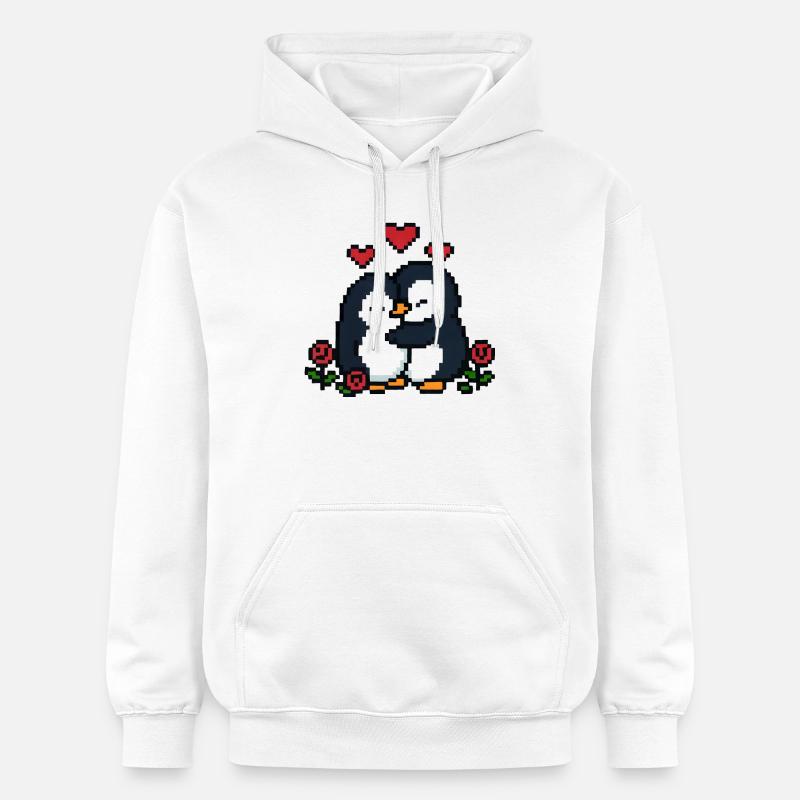 Pixel Penguin - Sweat à capuche Softstyle® Gildan Unisexe - blanc