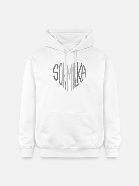 Schmilka Heart Font Logo - Gildan Unisex Softstyle® Midweight Hoodie - white