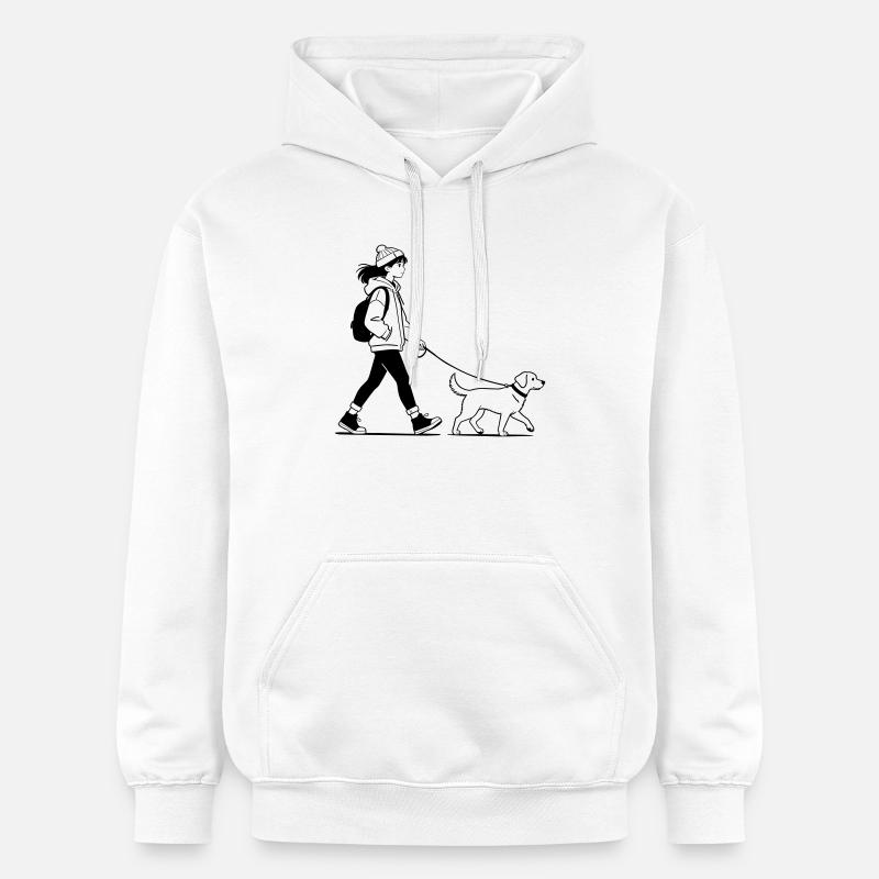 Promenade de chien - Sweat à capuche Softstyle® Gildan Unisexe - blanc