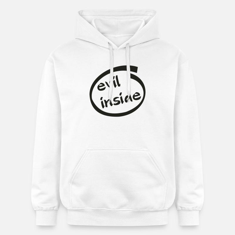 Evil Inside Ring Graphic - Gildan Unisex Softstyle® Midweight Hoodie - white