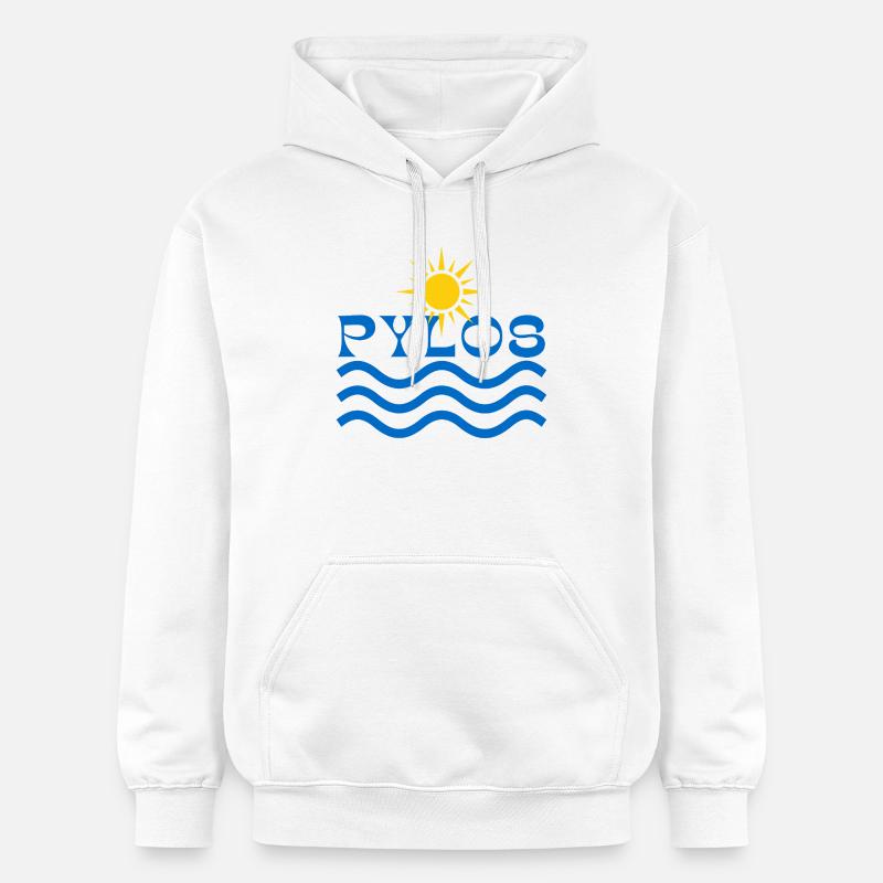 Ondes solaires de Pylos - Sweat à capuche Softstyle® Gildan Unisexe - blanc