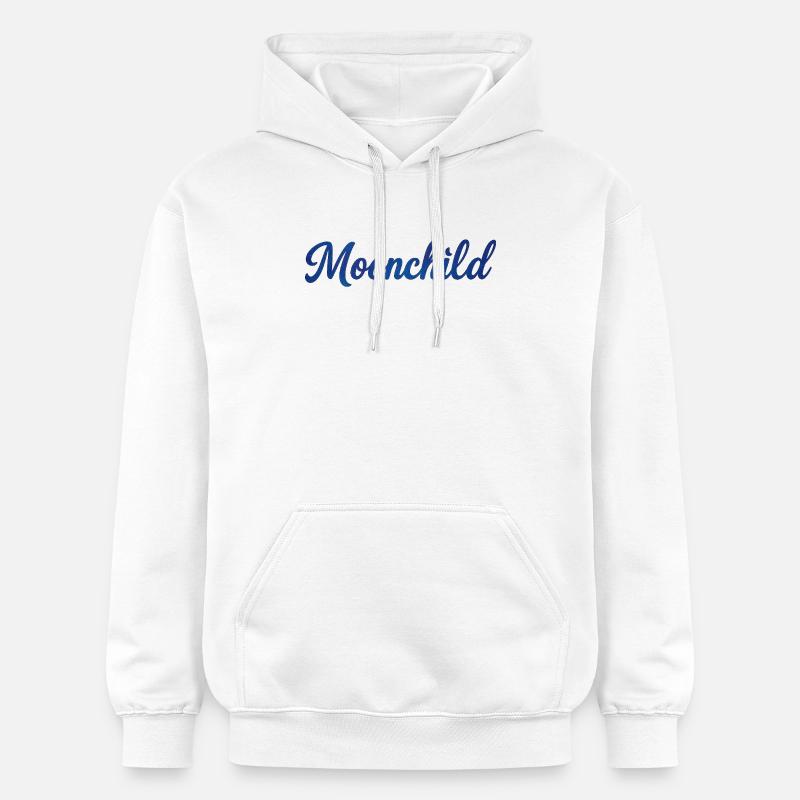 Moonchild Blue Script – Style de nuit - Sweat à capuche Softstyle® Gildan Unisexe - blanc