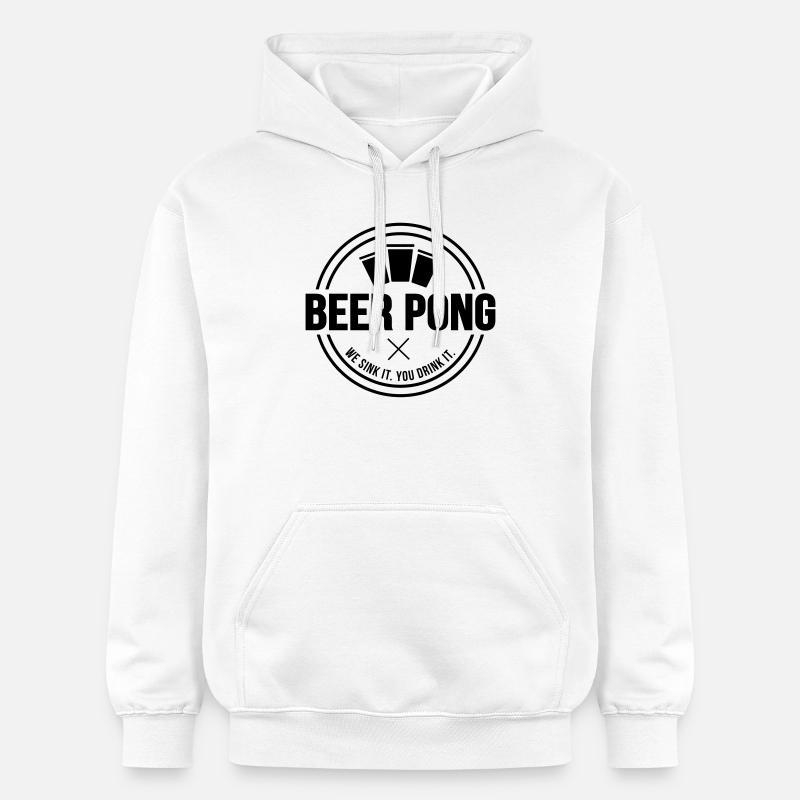 Bière Pong Logo V - Sweat à capuche Softstyle® Gildan Unisexe - blanc