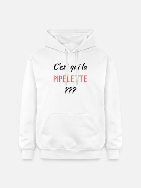 C'est qui la pipelette - Sweat à capuche Softstyle® Gildan Unisexe - blanc