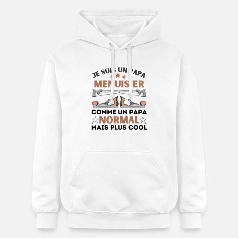 PAPA MENUISIER NORMAL - Sweat à capuche Softstyle® Gildan Unisexe - blanc