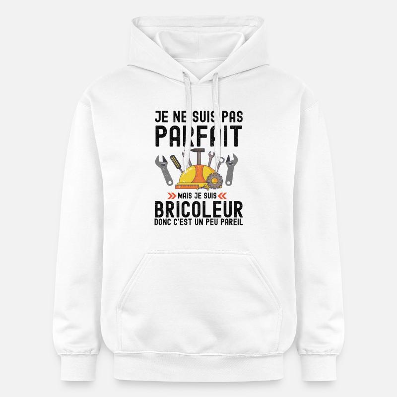 Humour Bricoleur Autodérision - Sweat à capuche Softstyle® Gildan Unisexe - blanc