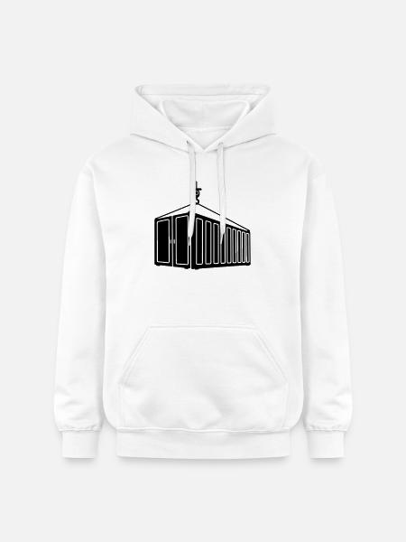 Sea container on hook crane logo - Gildan Unisex Softstyle® Midweight Hoodie - white
