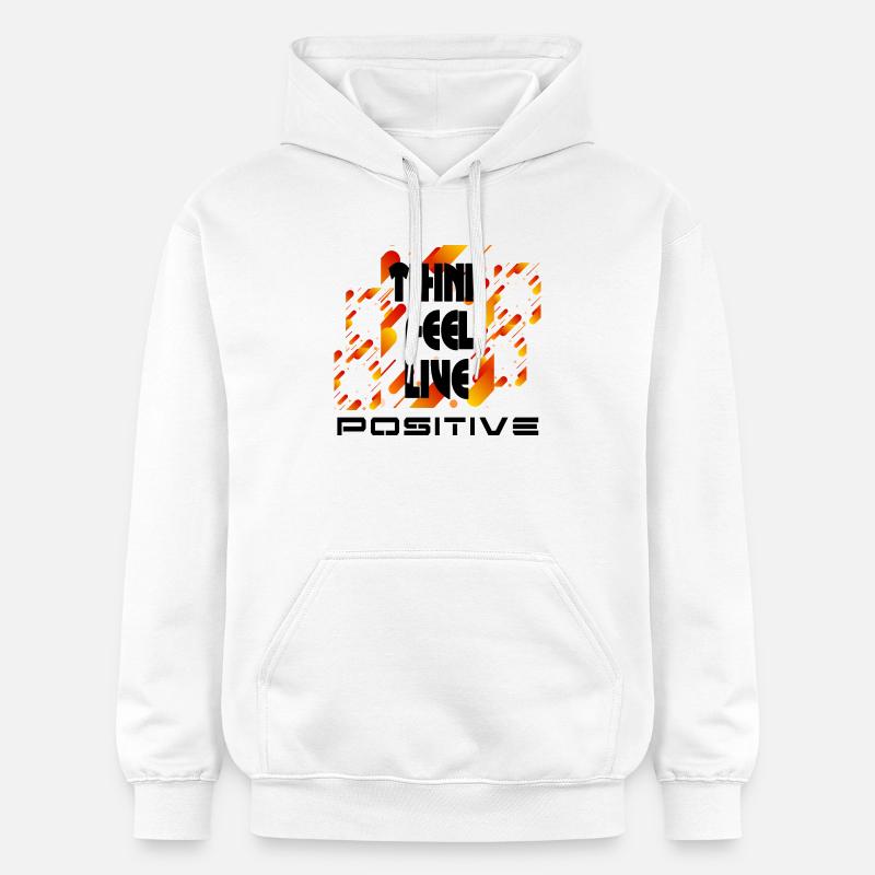 think feel live positive v4 - Sweat à capuche Softstyle® Gildan Unisexe - blanc