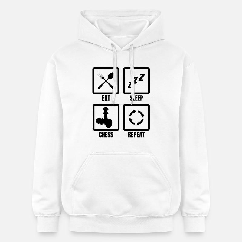 Routine d’échecs - Sweat à capuche Softstyle® Gildan Unisexe - blanc