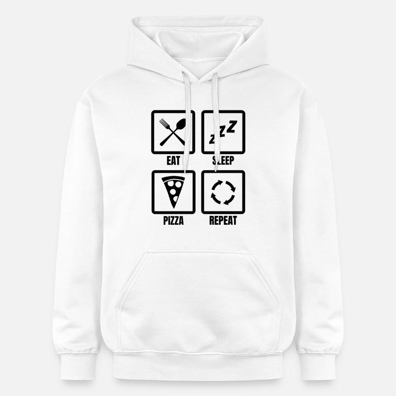 Horaire des amateurs de pizza - Sweat à capuche Softstyle® Gildan Unisexe - blanc