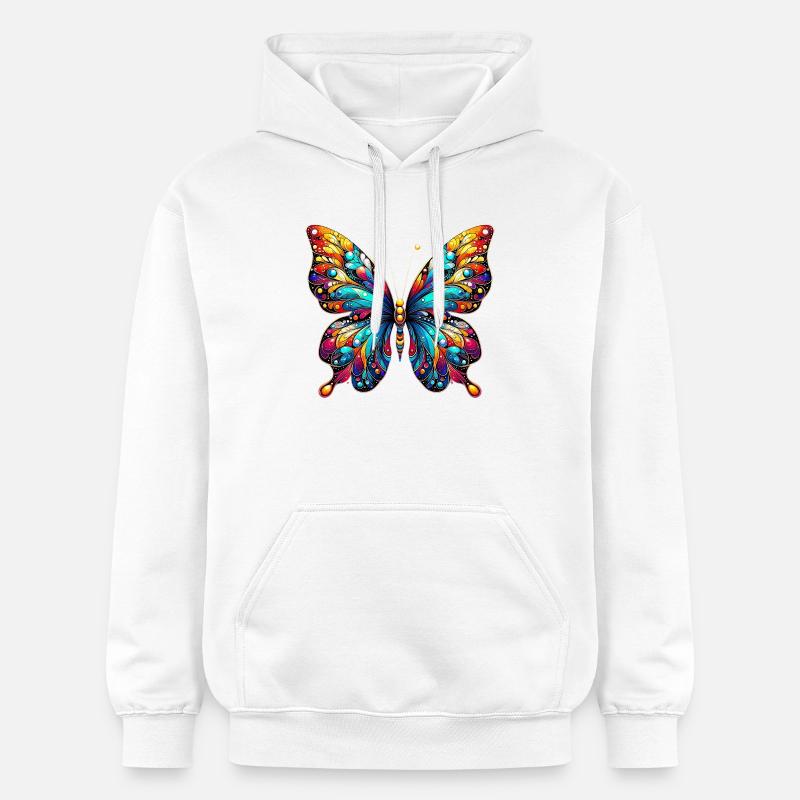Papillon - Sweat à capuche Softstyle® Gildan Unisexe - blanc