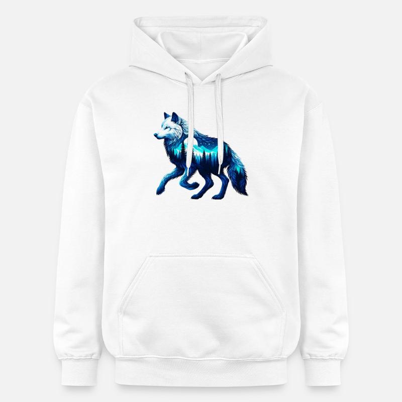 Loup - Sweat à capuche Softstyle® Gildan Unisexe - blanc