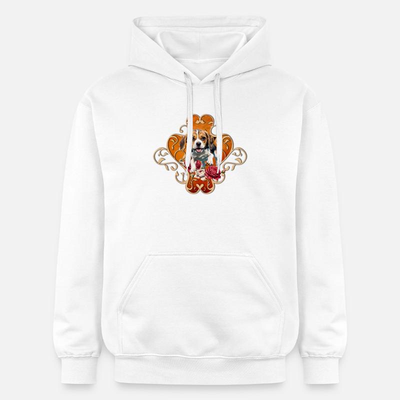 Mignon petit Beagle. - Sweat à capuche Softstyle® Gildan Unisexe - blanc