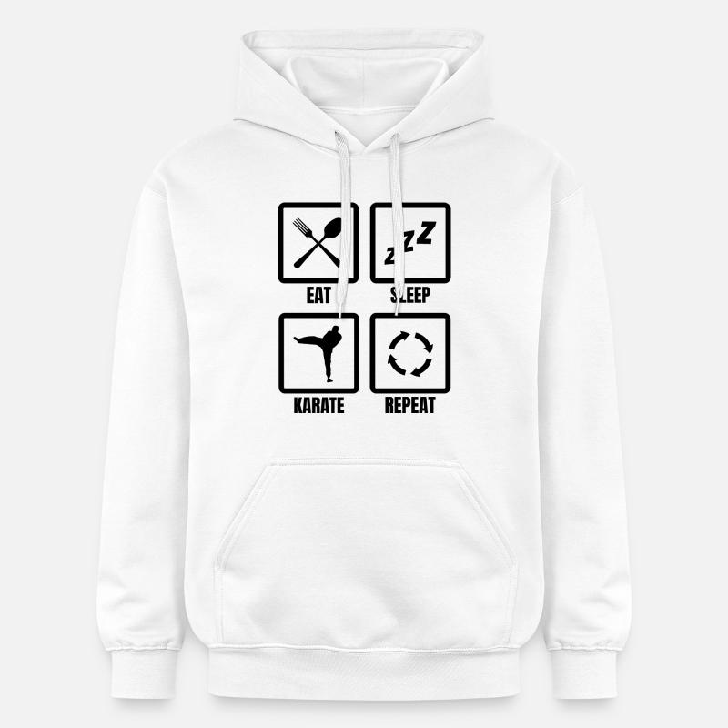 Routine de karaté - Sweat à capuche Softstyle® Gildan Unisexe - blanc