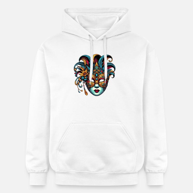 Masque du Carnaval de Venise - Sweat à capuche Softstyle® Gildan Unisexe - blanc