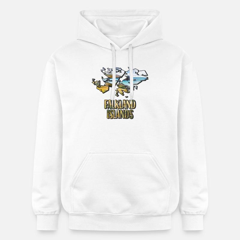 Carte à l’aquarelle Îles Malouines - Sweat à capuche Softstyle® Gildan Unisexe - blanc