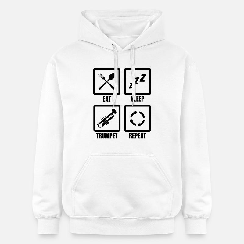 Routine du trompettiste - Sweat à capuche Softstyle® Gildan Unisexe - blanc