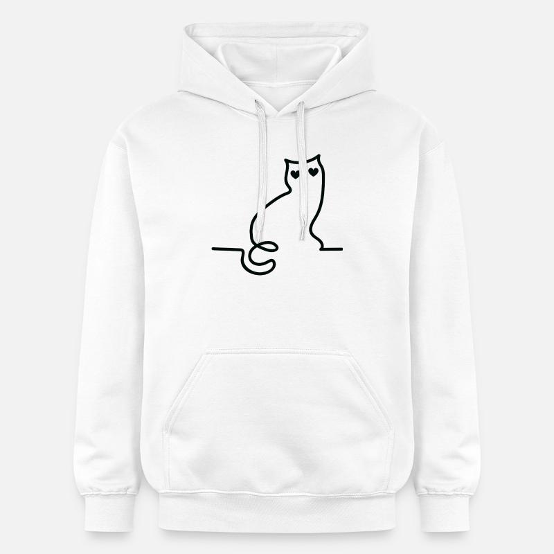 Katze - Gildan Unisex Softstyle® Midweight Hoodie - Weiß