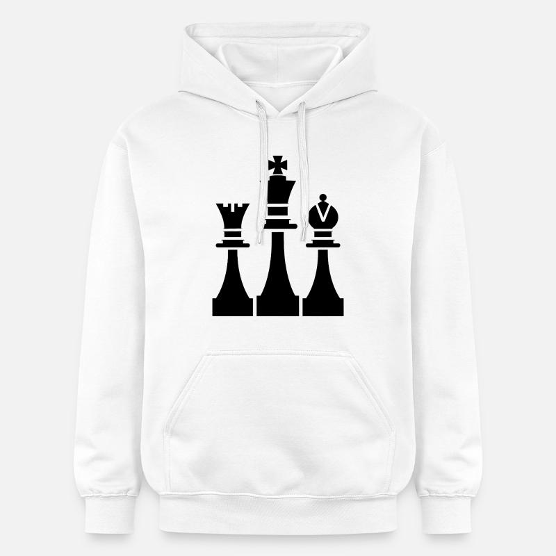 Graphiques de pièces d’échecs - Sweat à capuche Softstyle® Gildan Unisexe - blanc