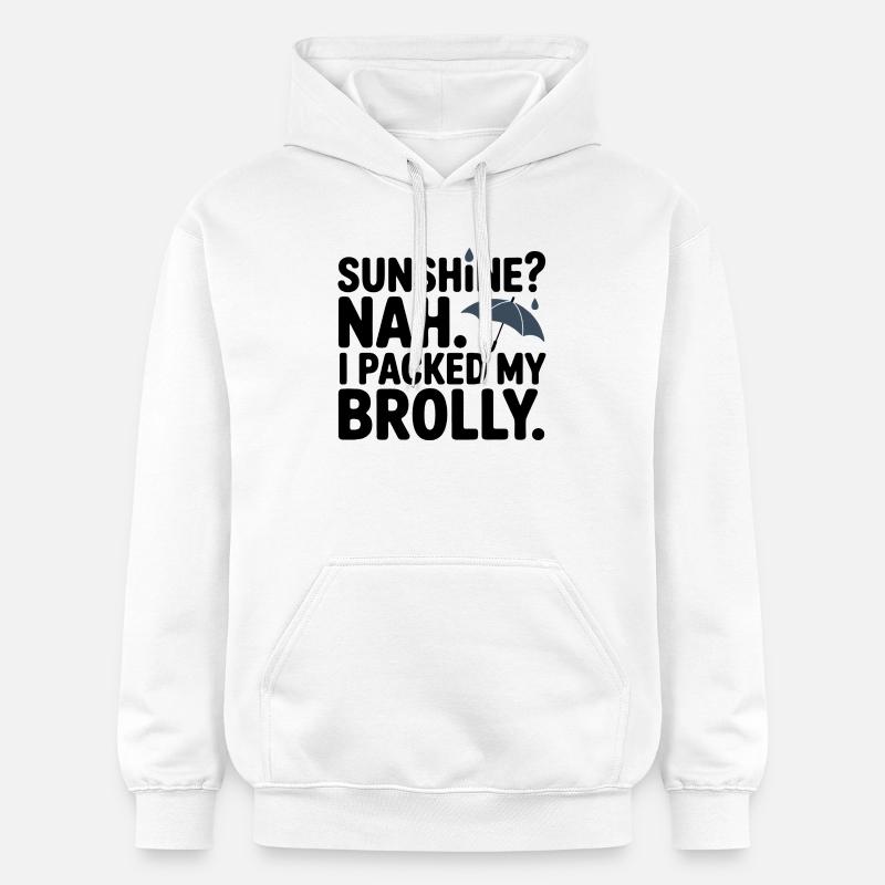 Sunshine? Nah, I Packed My Brolly - Sweat à capuche Softstyle® Gildan Unisexe - blanc