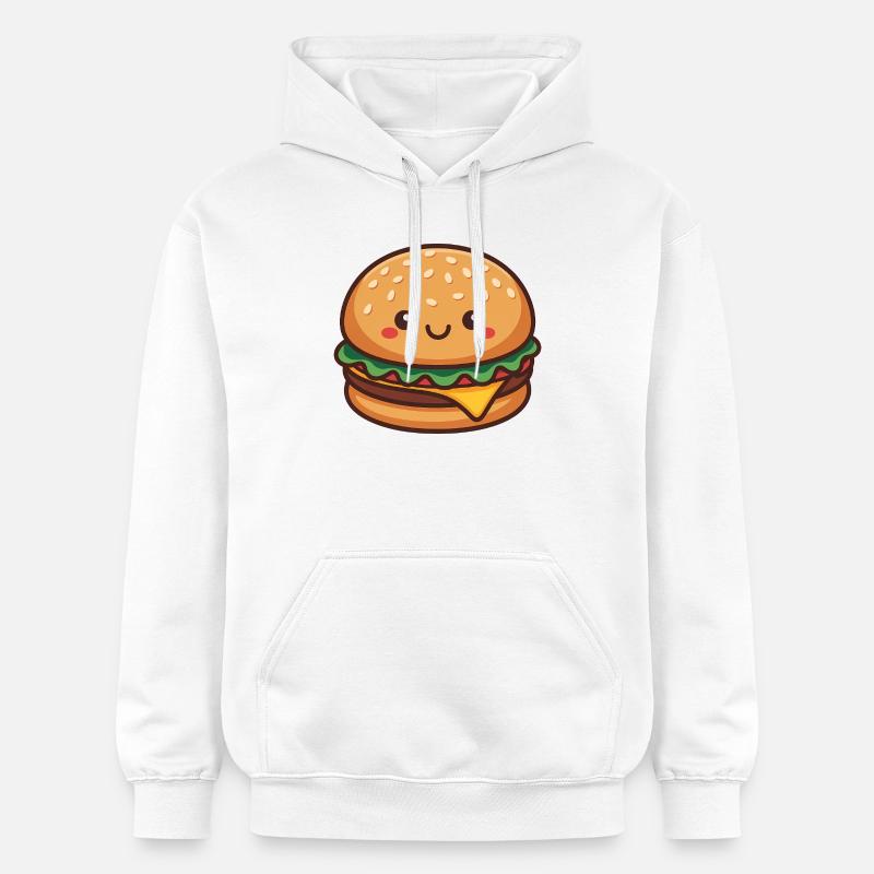 Kawaii Hamburger - Gildan Unisex Softstyle® Midweight Hoodie - white
