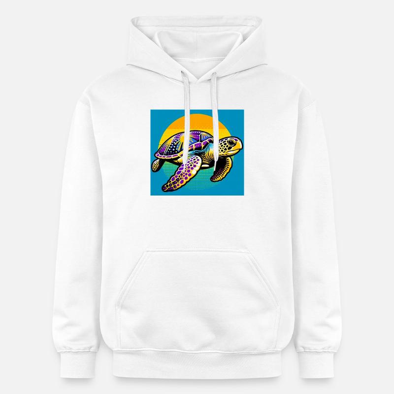 tortue - Sweat à capuche Softstyle® Gildan Unisexe - blanc