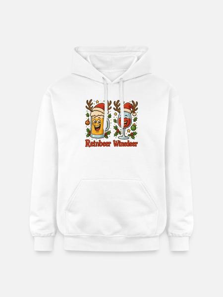 Reinbeer Winedeer Juleøl Vin - Gildan Softstyle® Midweight unisex-hoodie - hvid