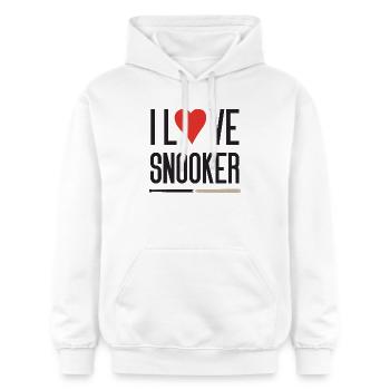 Ich liebe Snooker - Gildan Unisex Softstyle® Midweight Hoodie - Weiß - Vorne - Liana (172cm) & Jaron (178cm)