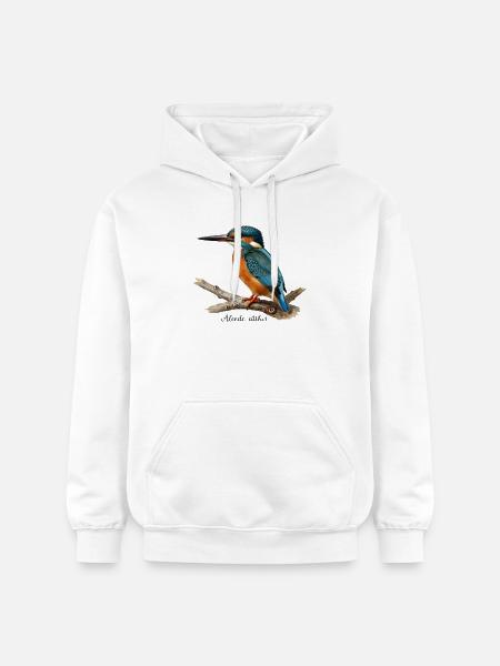 Bunter Eisvögel auf Ast - Gildan Unisex Softstyle® Midweight Hoodie - Weiß