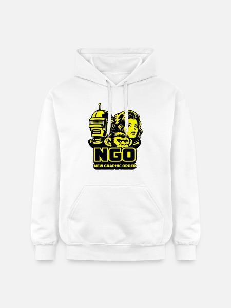 NGO Neon Pop Retro Portraits - Gildan Unisex Softstyle® Midweight Hoodie - white