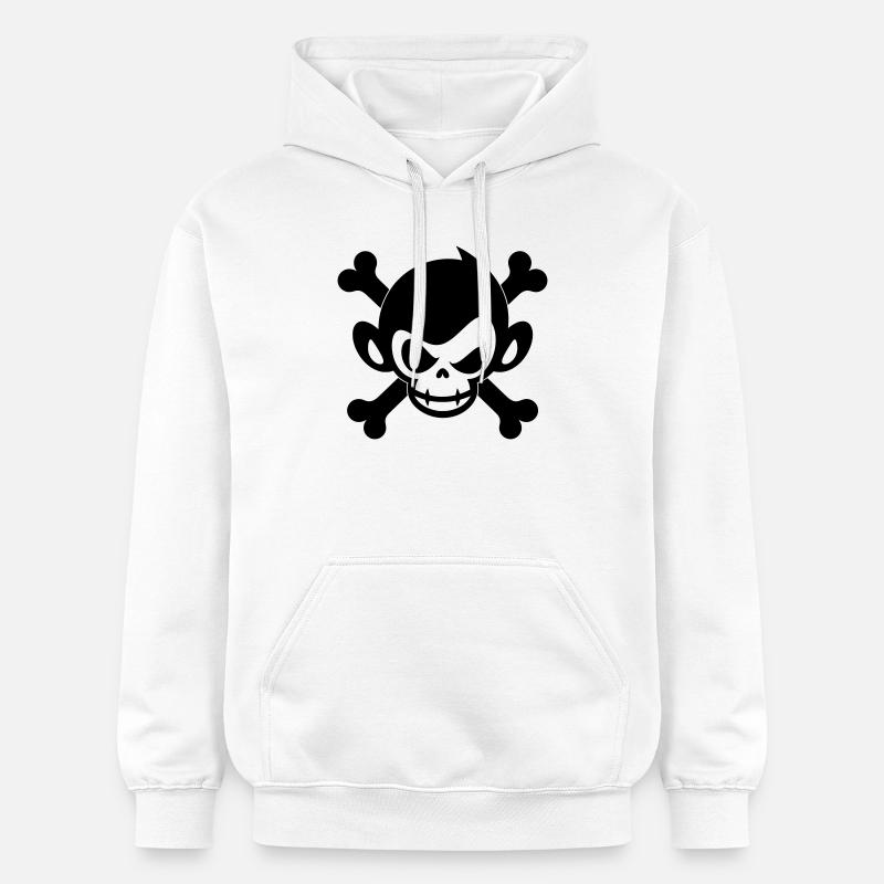 Icône du pirate singe crâne - Sweat à capuche Softstyle® Gildan Unisexe - blanc