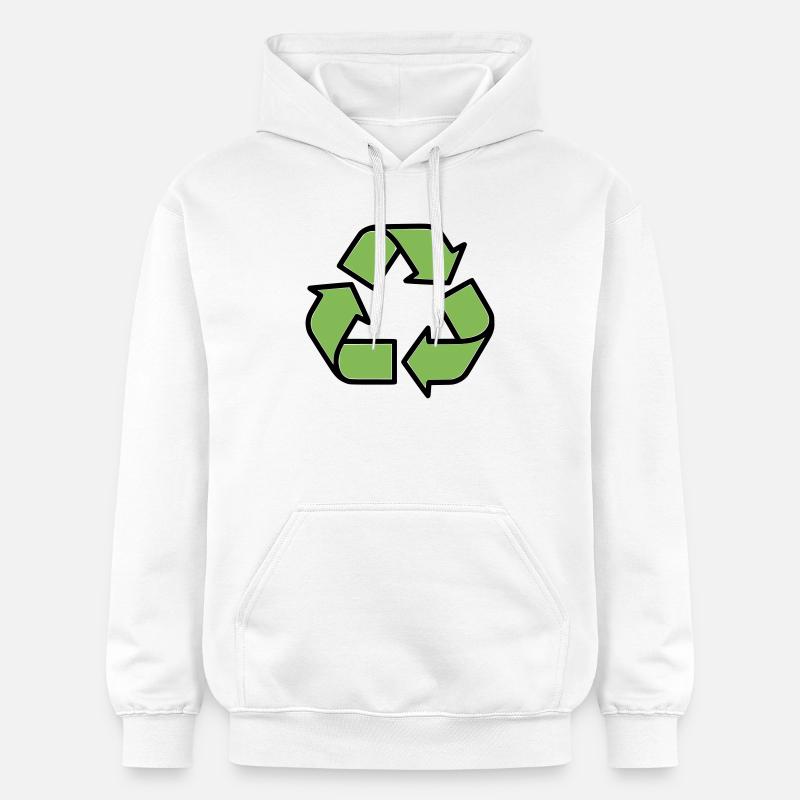 Plan du panneau de recyclage - Sweat à capuche Softstyle® Gildan Unisexe - blanc