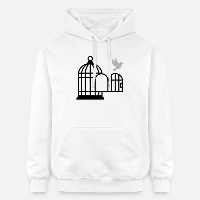 Birdcage Liberté Ouverte - Sweat à capuche Softstyle® Gildan Unisexe - blanc