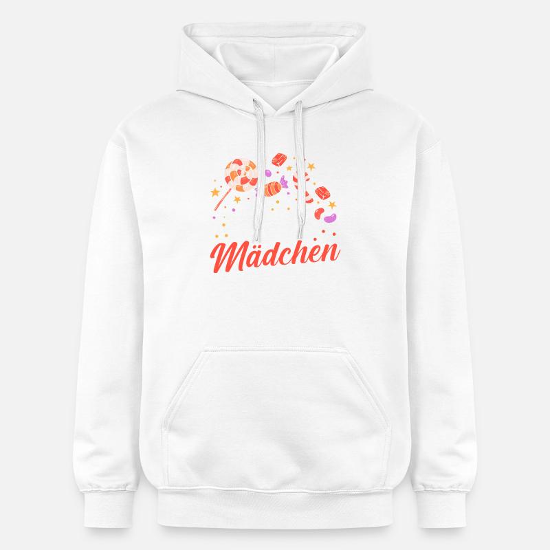 Fille mignonne gourmande par les sucreries - Sweat à capuche Softstyle® Gildan Unisexe - blanc
