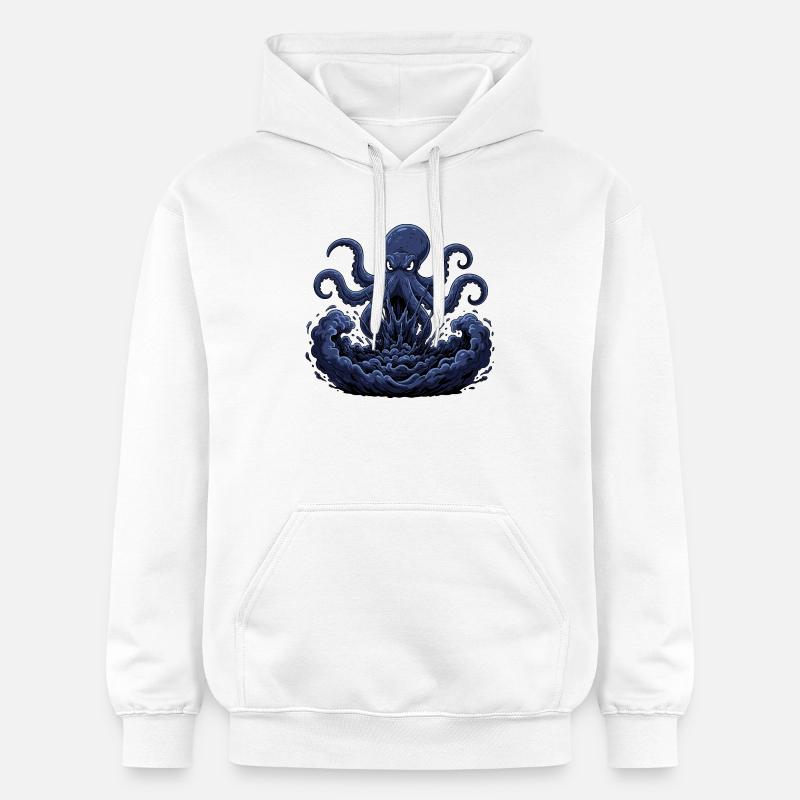 Tempête de pieuvres venue des profondeurs - Sweat à capuche Softstyle® Gildan Unisexe - blanc