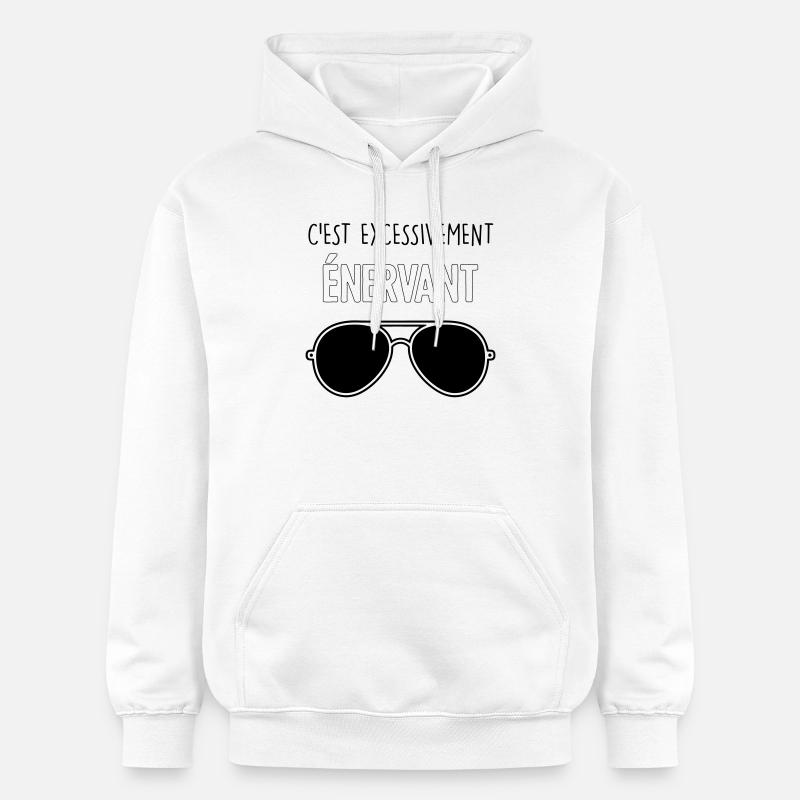 Dikkenek - "C'est excessivement énervant" Aviator - Sweat à capuche Softstyle® Gildan Unisexe - blanc