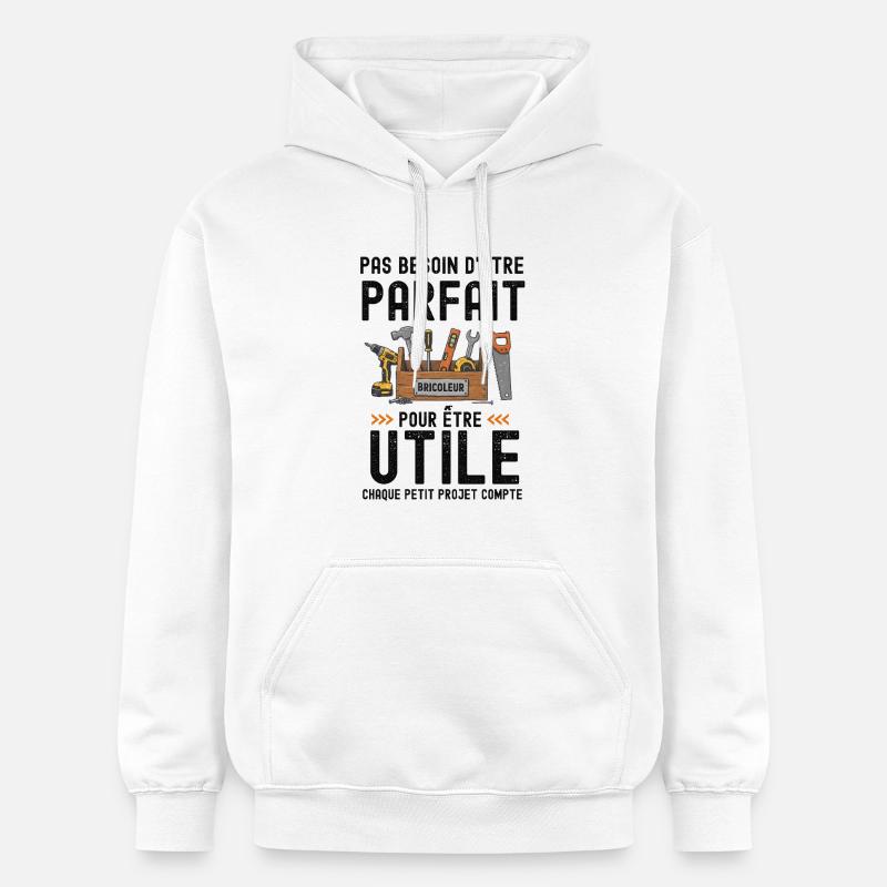 Parfait bricoleur Bricolage  - Sweat à capuche Softstyle® Gildan Unisexe - blanc
