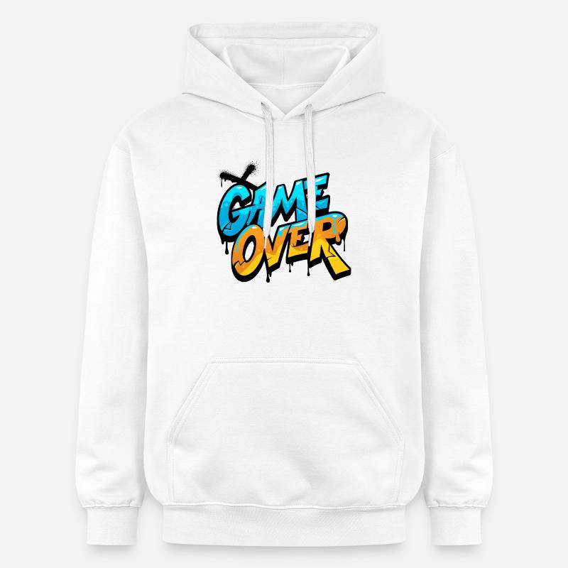 Game Over Graffiti Éclat - Sweat à capuche Softstyle® Gildan Unisexe - blanc