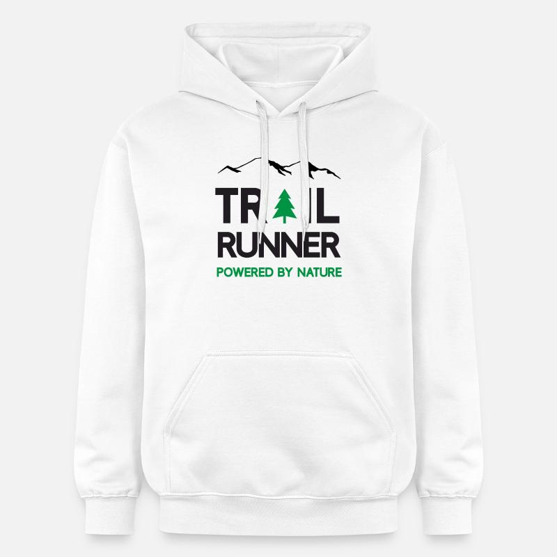 Trail Runner - Propulsé par la nature - Sweat à capuche Softstyle® Gildan Unisexe - blanc