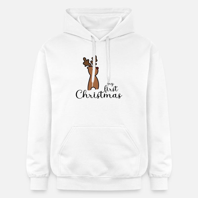 Mon premier design de Noël - Sweat à capuche Softstyle® Gildan Unisexe - blanc