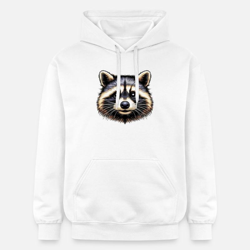 Raton laveur - Sweat à capuche Softstyle® Gildan Unisexe - blanc