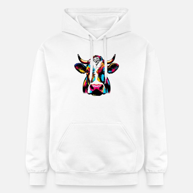 Vache - Sweat à capuche Softstyle® Gildan Unisexe - blanc