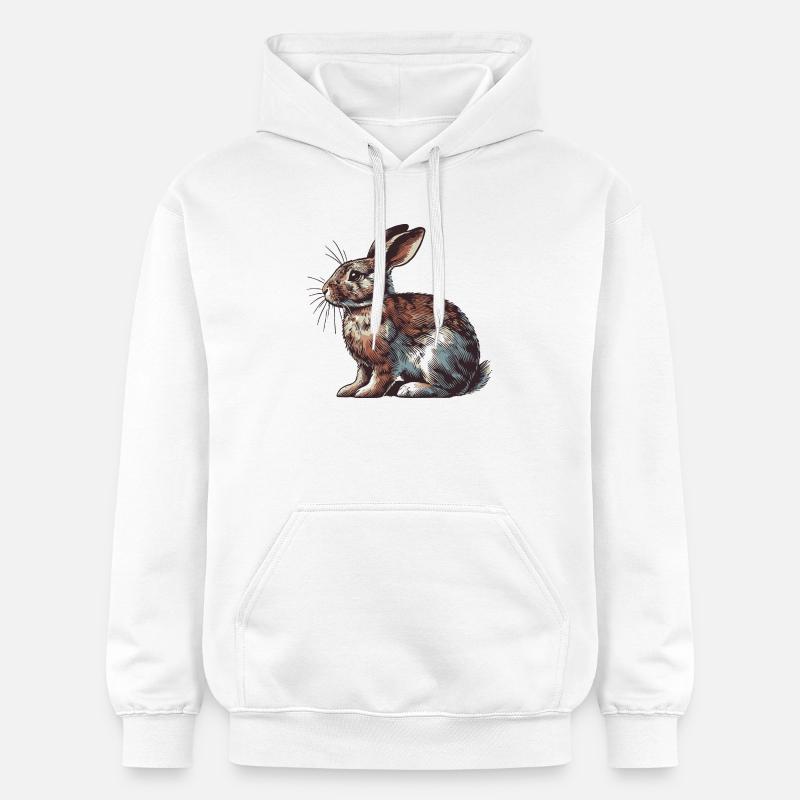 Lièvre - Sweat à capuche Softstyle® Gildan Unisexe - blanc