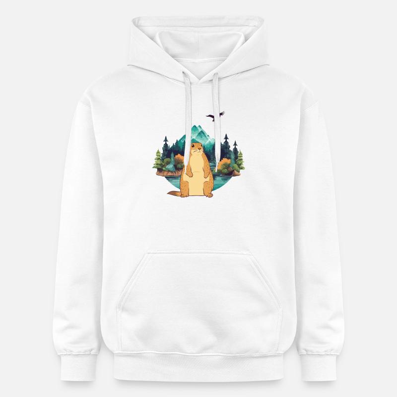 Murmeltier - Gildan Unisex Softstyle® Midweight Hoodie - Weiß