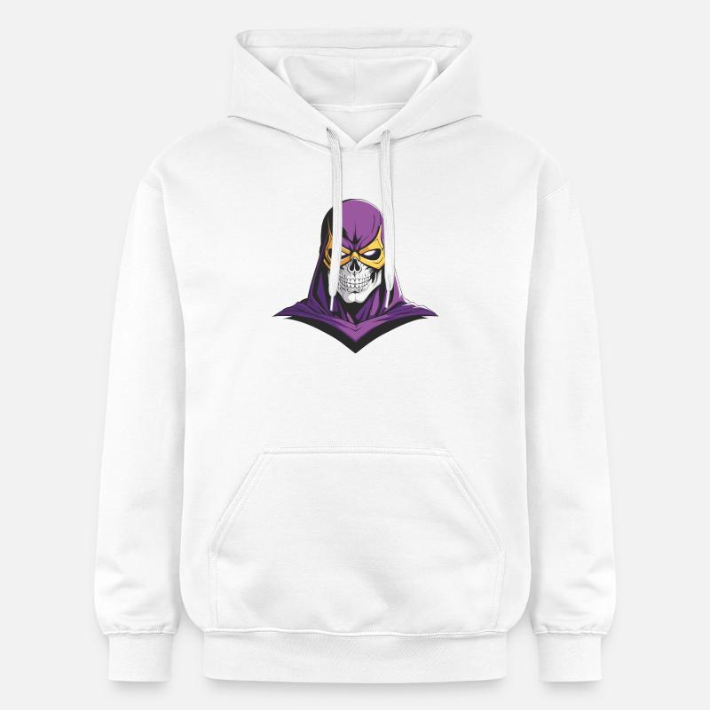 Le Crâne Musclé Super-Héros Violet - Sweat à capuche Softstyle® Gildan Unisexe - blanc